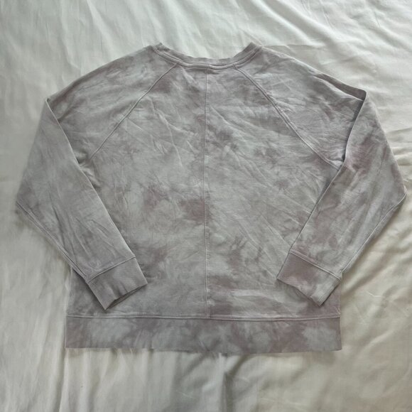 Athleta Light Purple White Tie Dye Long Sleeve Crewneck Sweater | Size L - Picture 4 of 5